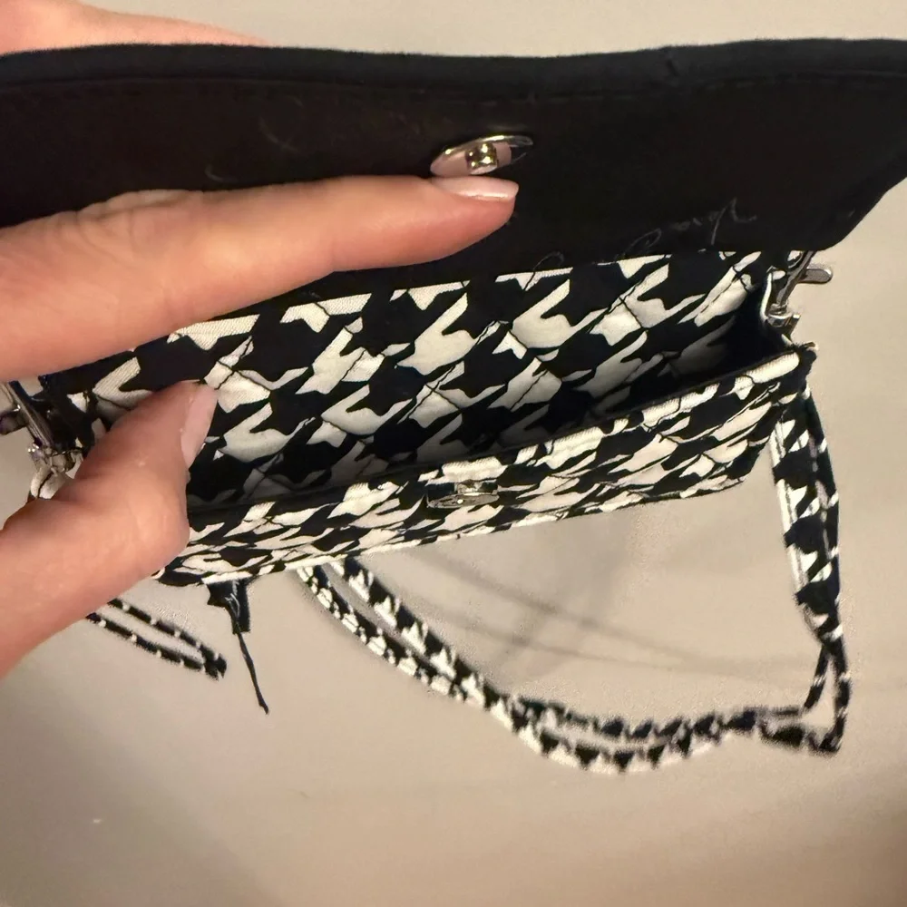 Vera Bradley RFID All-in-One Crossbody Wristlet Wristlet Black White Houndstooth